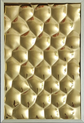 Декоративная нержавеющая сталь 3D Mirror 3D Honeycombs Champagne