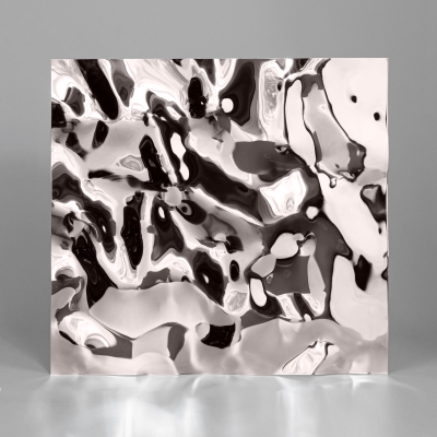 Декоративная нержавеющая сталь 3D Mirror Water Ripple Middle Brown