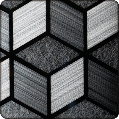 Декоративная нержавеющая сталь Mirror Random grain ART Silver