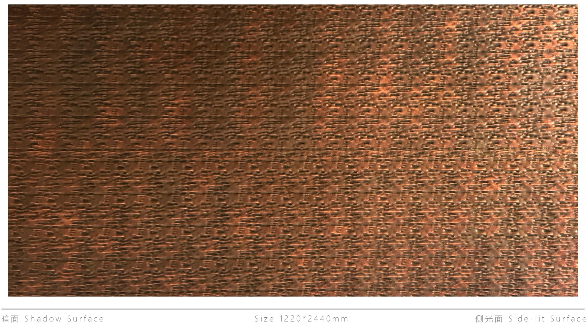 Декоративная нержавеющая сталь Vintage Corrugated 3-Big spotted red copper