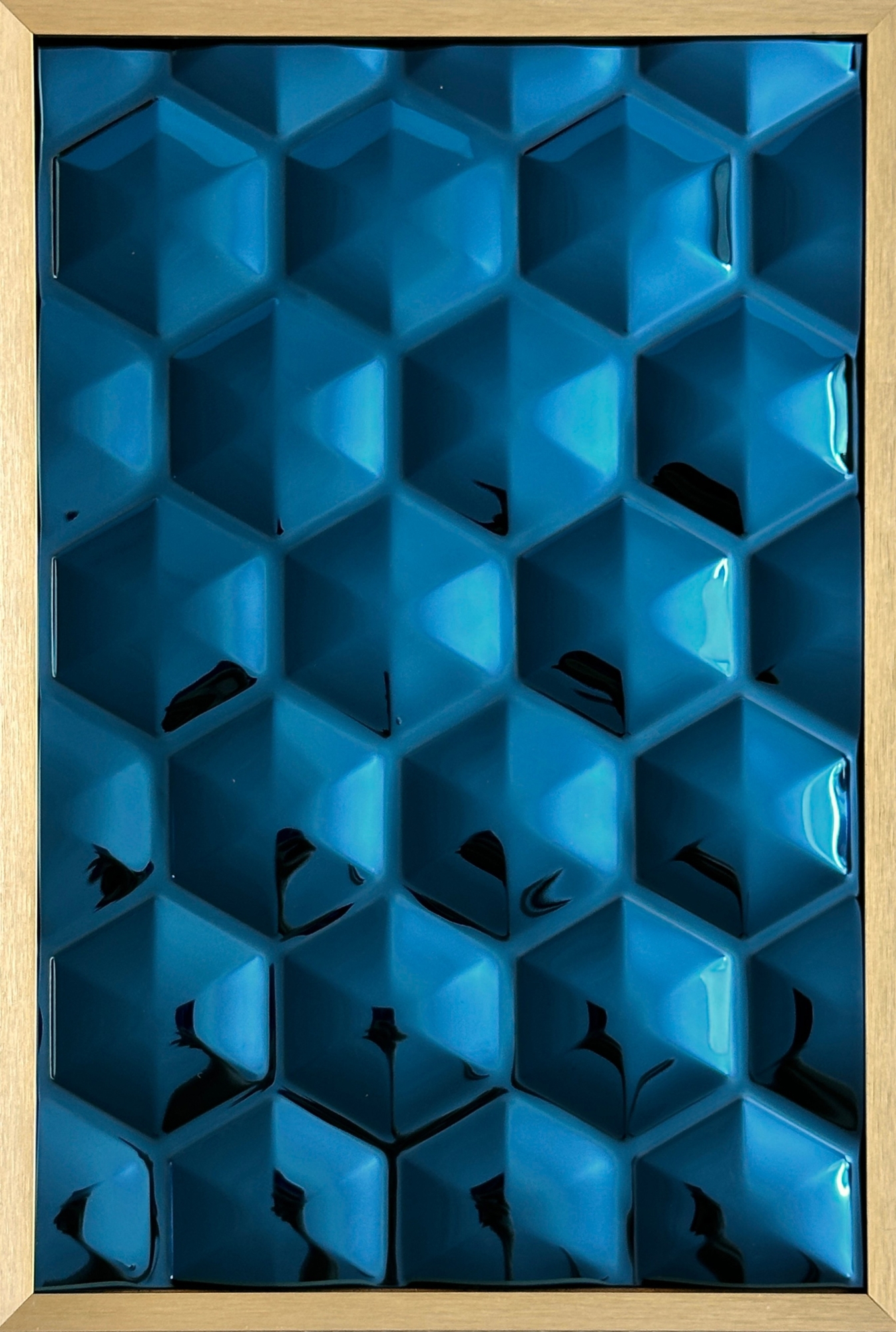 Декоративная нержавеющая сталь 3D Mirror 3D Hexagon Blue
