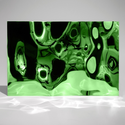 Декоративная нержавеющая сталь 3D Mirror Water Ripple Big Green