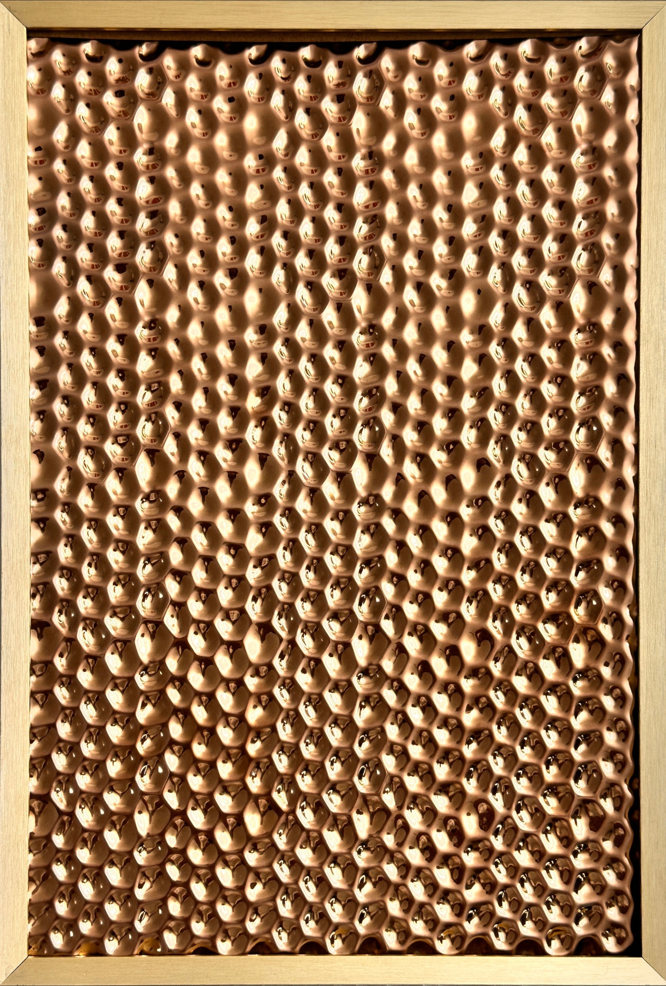 Декоративная нержавеющая сталь 3D Mirror 3D Honeycombs Copper Small