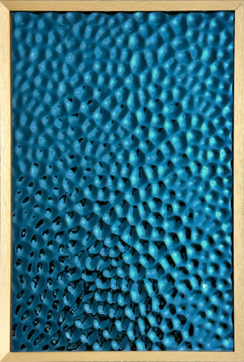 Декоративная нержавеющая сталь 3D Mirror 3D Honeycombs Blue Small