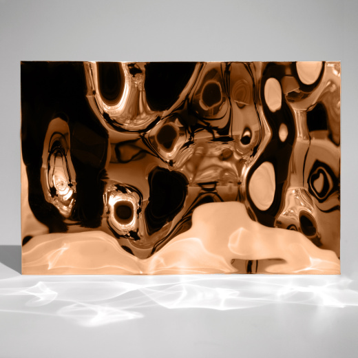 Декоративная нержавеющая сталь 3D Mirror Water Ripple Big Copper
