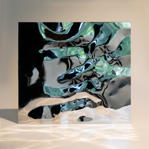 Декоративная нержавеющая сталь 3D Mirror Water Ripple flow move Silver