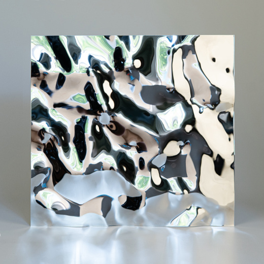 Декоративная нержавеющая сталь 3D Mirror Water Ripple Middle Silver